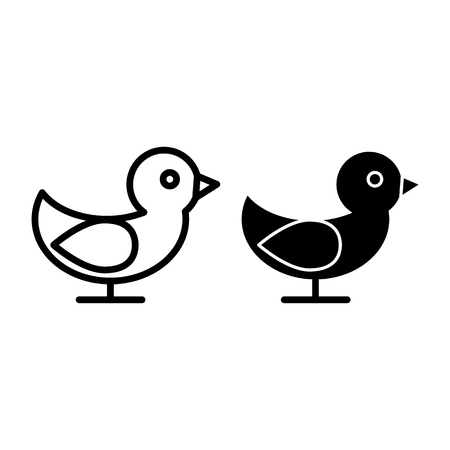 Bird line and glyph icon. Animal vector illustration isolated on white. Nature outline style design, designed for web and app.のイラスト素材