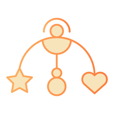 Mobile flat icon. Baby hanging toy orange icons in trendy flat style. Baby crib toy gradient style design, designed for web and app.のイラスト素材
