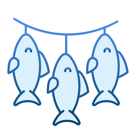 Dried fish flat icon. Taranka blue icons in trendy flat style. Seafood gradient style design, designed for web and app. Eps 10.のイラスト素材