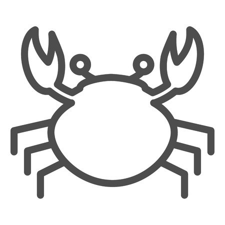 Crab line icon. Shellfish vector illustration isolated on white. Seafood outline style design, designed for web and app. Eps 10.のイラスト素材