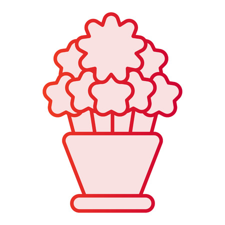 Flower in pot flat icon. Plant pink icons in trendy flat style. Floral gradient style design, designed for web and app. Eps 10.のイラスト素材