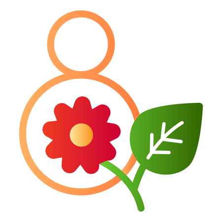 Woman day flat icon. 8 march color icons in trendy flat style. Eight with flower gradient style design, designed for web and app. Eps 10.のイラスト素材