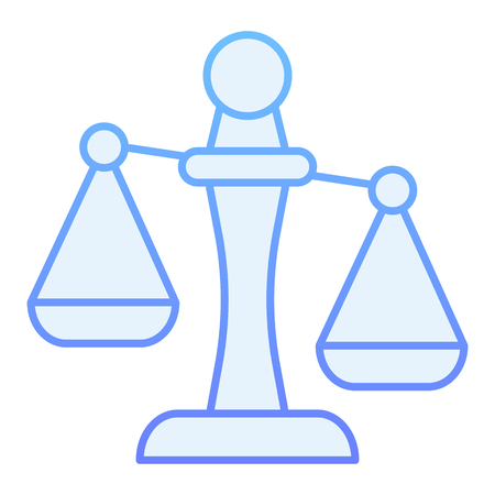 Libra flat icon. Scales blue icons in trendy flat style. Weight gradient style design, designed for web and app. Eps 10.のイラスト素材