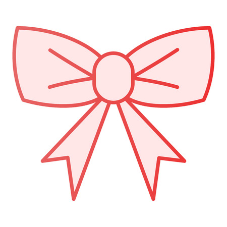 Simple bow flat icon. Celebration decor pink icons in trendy flat style. Ribbon knot gradient style design, designed for web and app. Eps 10.のイラスト素材