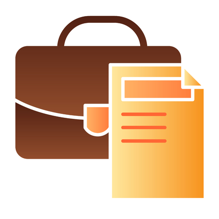 Office bag flat icon. Briefcase color icons in trendy flat style. Portfolio and document gradient style design, designed for web and app. Eps 10.のイラスト素材
