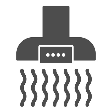 Kitchen exhaust solid icon. Household vector illustration isolated on white. Extractor hood glyph style design, designed for web and app.のイラスト素材