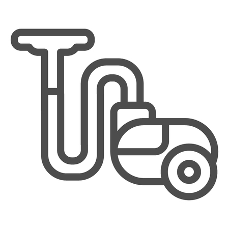 Vacuum cleaner line icon. Household vector illustration isolated on white. Appliance outline style design, designed for web and app.のイラスト素材