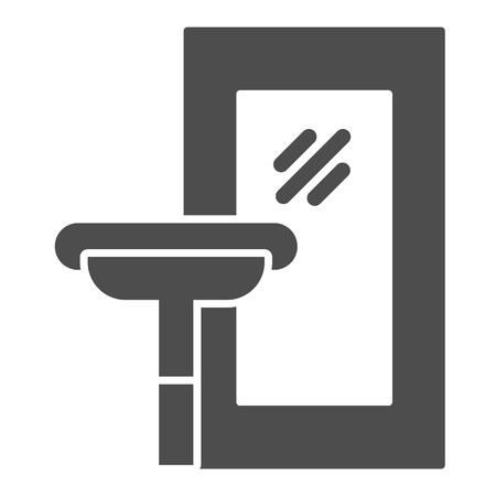 Mop for washing windows solid icon. Household vector illustration isolated on white. Clean glyph style design, designed for web and app.のイラスト素材
