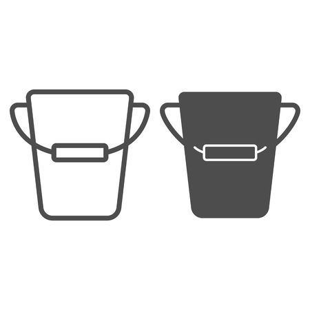 Bucket line and glyph icon. Appliance vector illustration isolated on white. Pail outline style design, designed for web and appのイラスト素材
