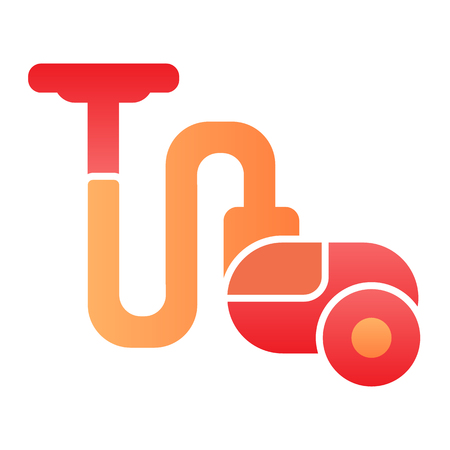Vacuum cleaner flat icon. Household color icons in trendy flat style. Appliance gradient style design, designed for web and app.のイラスト素材