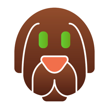Dog face flat icon. Animal color icons in trendy flat style. Puppy gradient style design, designed for web and app. Eps 10.のイラスト素材