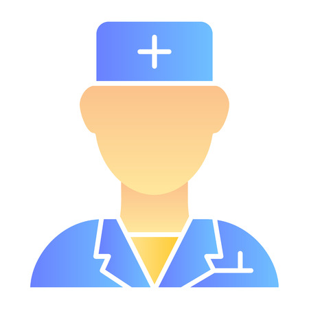 Doctor flat icon. Vet color icons in trendy flat style. Veterinarian gradient style design, designed for web and app. Eps 10.のイラスト素材