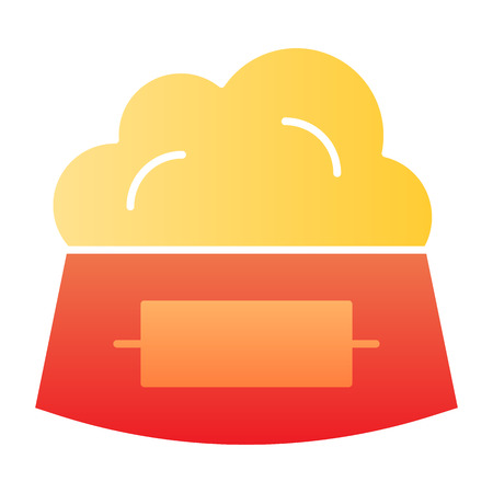 Pet food in bowl flat icon. Animal plate color icons in trendy flat style. Pet meal gradient style design, designed for web and app. Eps 10.のイラスト素材