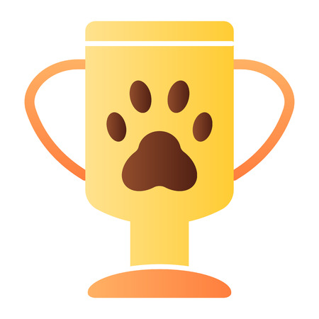 Winner pets cup flat icon. Animal trophy color icons in trendy flat style. Pet award gradient style design, designed for web and app. Eps 10.のイラスト素材