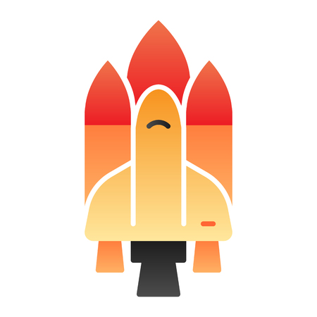 Spaceship flat icon. Shuttle color icons in trendy flat style. Rocket gradient style design, designed for web and app. Eps 10.のイラスト素材