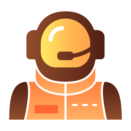 Astronaut avatar flat icon. Spaceman color icons in trendy flat style. Cosmonaut gradient style design, designed for web and app. Eps 10.のイラスト素材