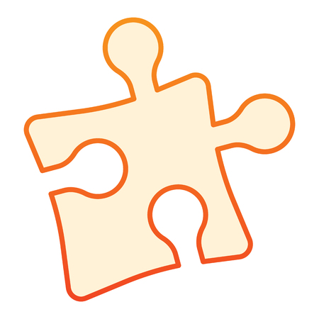 Puzzle flat icon. Jigsaw orange icons in trendy flat style. Solution gradient style design, designed for web and app. Eps 10のイラスト素材