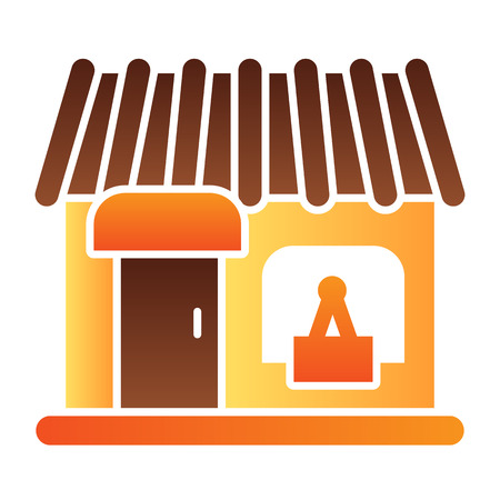 Store flat icon. Showcase color icons in trendy flat style. Shop gradient style design, designed for web and app. Eps 10のイラスト素材