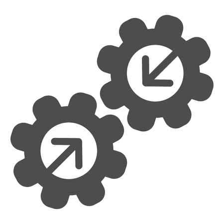 Gears Solid Icon Mechanism Vector Illustration Isolated On White Two Cogwheels Glyph Style Design Designed For Web And App Eps 10 の素材 Fy ストックフォトのamanaimages Plus