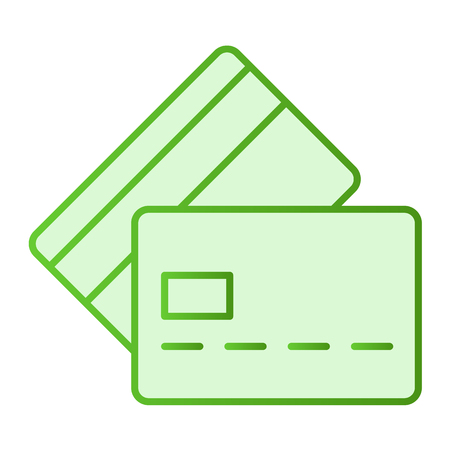 Plastic cards flat icon. Credit cards green icons in trendy flat style. Payment gradient style design, designed for web and app. Eps 10.のイラスト素材