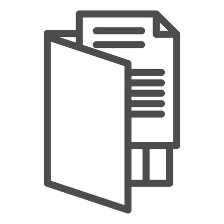Open folder line icon. File folder vector illustration isolated on white. Storage document outline style design, designed for web and app. Eps 10.のイラスト素材