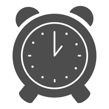 Alarm clock solid icon. Alert vector illustration isolated on white. Time glyph style design, designed for web and app. Eps 10.のイラスト素材