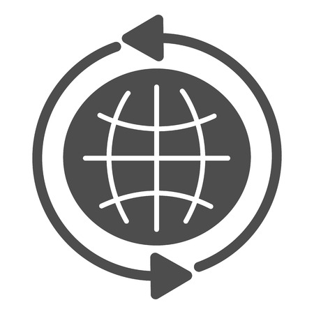 Internet solid icon. Go to web vector illustration isolated on white. Globe glyph style design, designed for web and app. Eps 10.のイラスト素材