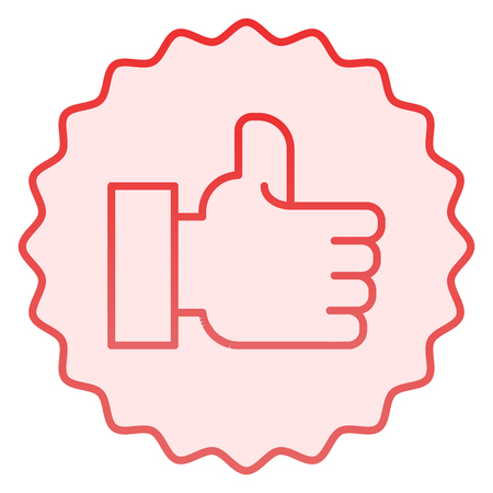 Hand with thumbs up flat icon. Like pink icons in trendy flat style. Good gradient style design, designed for web and app. Eps 10.のイラスト素材