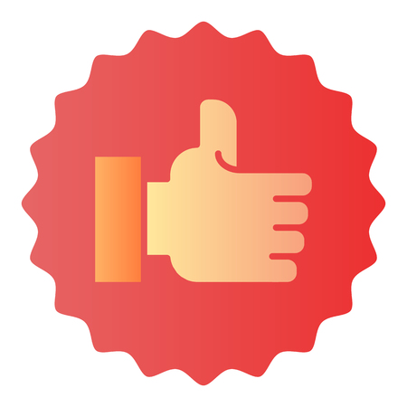 Hand with thumbs up flat icon. Like color icons in trendy flat style. Good gradient style design, designed for web and app. Eps 10.のイラスト素材