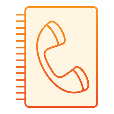 Contacts flat icon. Handset orange icons in trendy flat style. Phone gradient style design, designed for web and app. Eps 10.のイラスト素材