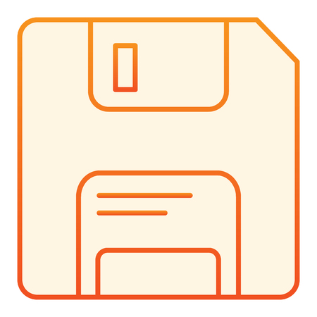 Diskette flat icon. Data orange icons in trendy flat style. Memory gradient style design, designed for web and app. Eps 10.のイラスト素材