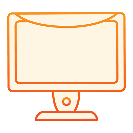 Desktop flat icon. Monitor orange icons in trendy flat style. Computer screen radient style design, designed for web and app. Eps 10.のイラスト素材