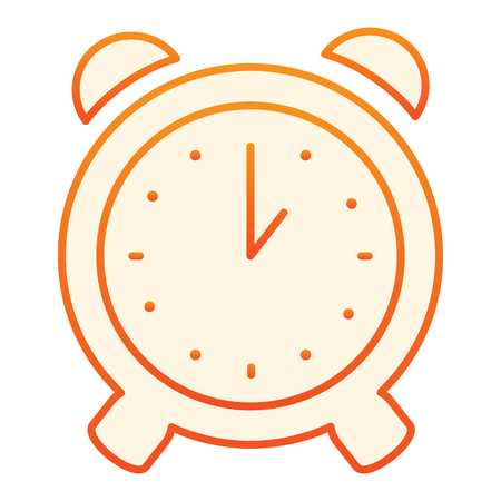 Alarm clock flat icon. Alert orange icons in trendy flat style. Time gradient style design, designed for web and app. Eps 10.のイラスト素材