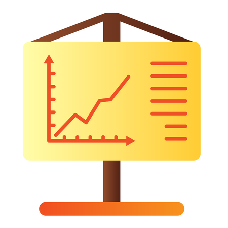 Flipchart flat icon. Chart board color icons in trendy flat style. Presentation gradient style design, designed for web and app. Eps 10.のイラスト素材