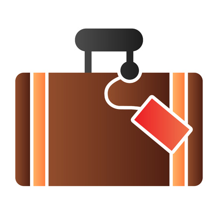 Luggage flat icon. Baggage color icons in trendy flat style. Suitcase house gradient style design, designed for web and app.のイラスト素材