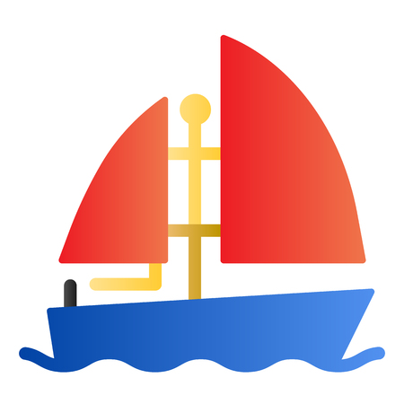 Yacht flat icon. Boat color icons in trendy flat style. Ship gradient style design, designed for web and app.のイラスト素材