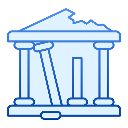 Ancient ruins flat icon. Greek ruins blue icons in trendy flat style. Architecture greece gradient style design, designed for web and appのイラスト素材