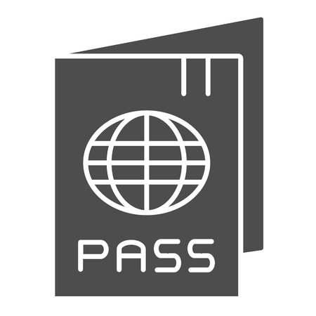 Passport solid icon. Identification document vector illustration isolated on white. Tourism glyph style design, designed for web and app.のイラスト素材