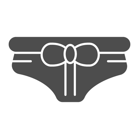 Panties solid icon. Woman underware vector illustration isolated on white. Girls panty glyph style design, designed for web and app.のイラスト素材