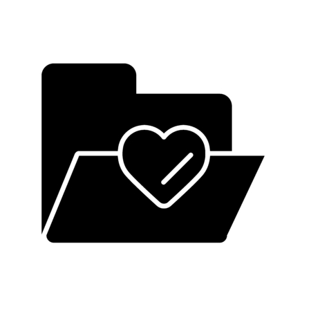 Solid folder valentines day icon illustration isolated vector sign symbol.のイラスト素材