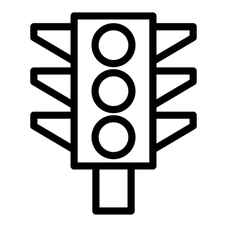 Traffic light line icon. Traffic signal illustration isolated on white. Lights outline style design, designed for web and app. Eps 10のイラスト素材