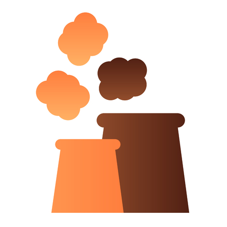 Air pollution flat icon. Air emissions color icons in trendy flat style. Planet pollution gradient style design, designed for web and app.のイラスト素材