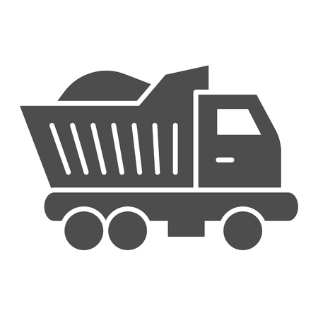 Truck solid icon. Van vector illustration isolated on white. Lorry glyph style design, designed for web and app. Eps 10.のイラスト素材