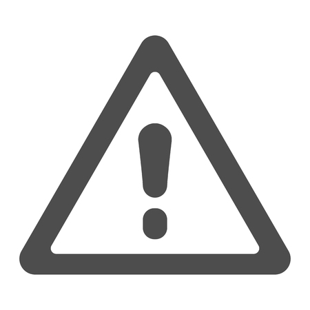 Attention sign solid icon. Warning sign vector illustration isolated on white. Alert glyph style design, designed for web and app.のイラスト素材