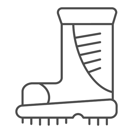 Boots thin line icon. Working boots vector illustration isolated on white. Protective footwear outline style design, designed for web and appのイラスト素材