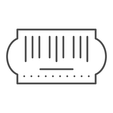 Bar code thin line icon. Sticker vector illustration isolated on white. Scanner label outline style design, designed for web and appのイラスト素材