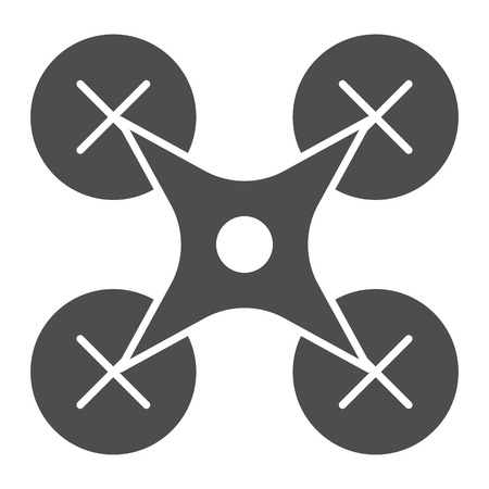 Drone solid icon. Aircraft vector illustration isolated on white. Copter glyph style design, designed for web and app.のイラスト素材