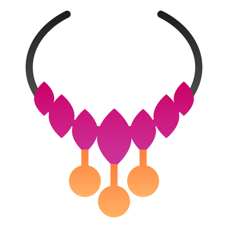 Necklace flat icon. Jewelry color icons in trendy flat style. Beads gradient style design, designed for web and app.のイラスト素材