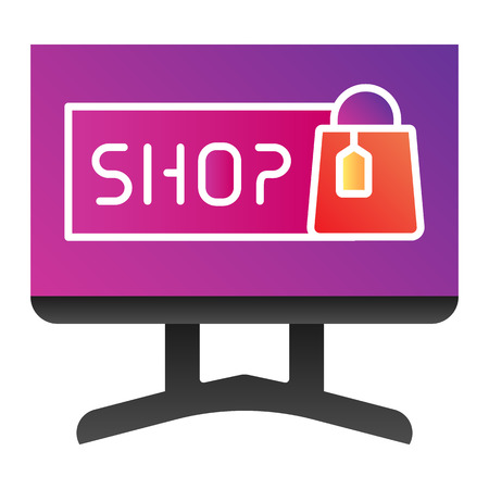 Internet shopping flat icon. Online shopping color icons in trendy flat style. Online store gradient style design, designed for web and app.のイラスト素材