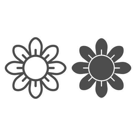 Flower line and glyph icon. Floral vector illustration isolated on white. Blossom outline style design, designed for web and app.のイラスト素材